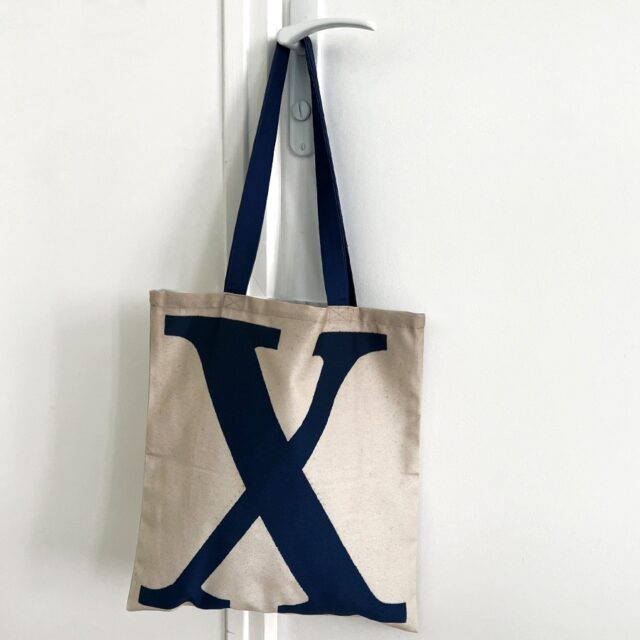 Maron Bouillie - Sac shopping alphabet lettre WX made France Abécédaire