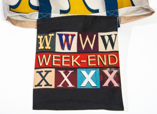 Maron Bouillie - Sac shopping alphabet lettre WX made France Abécédaire
