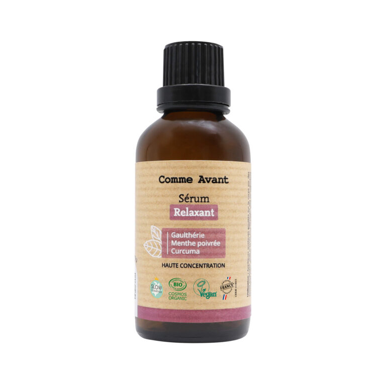 Comme Avant - Sérum Relaxant Bio 30ml - Huile Massage de Détente Musculaire - Rafraîchissant - Gaulthérie - Menthe Poivrée - Curcuma - Fabriqué en France
