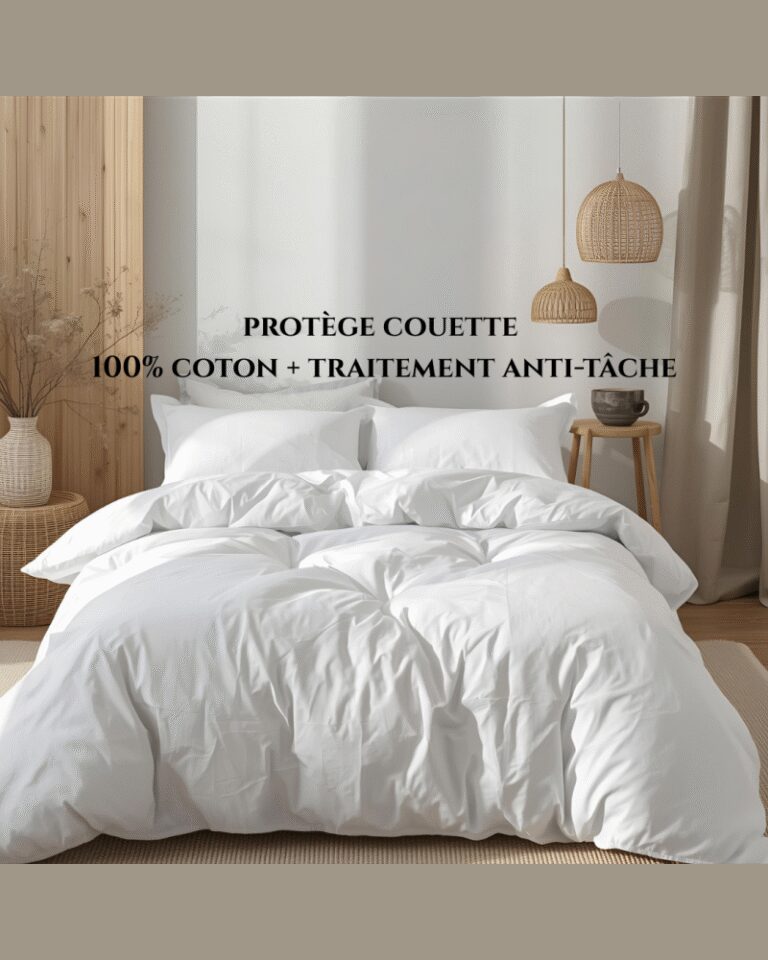 Blanc de Gerardmer - Protège couette 100% coton + anti tâches