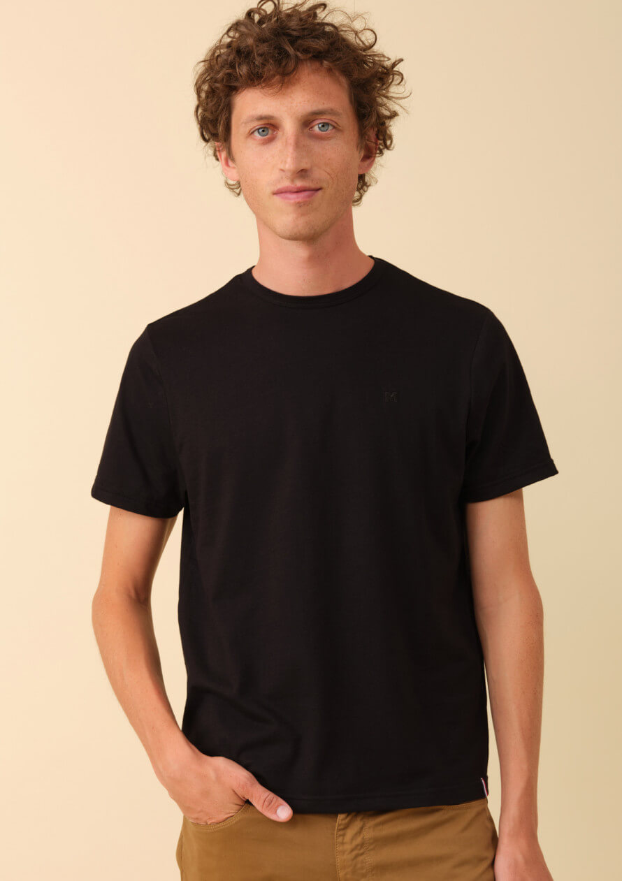 t shirt lanifere noir Montlimart - T-SHIRT LANIFERE NOIR