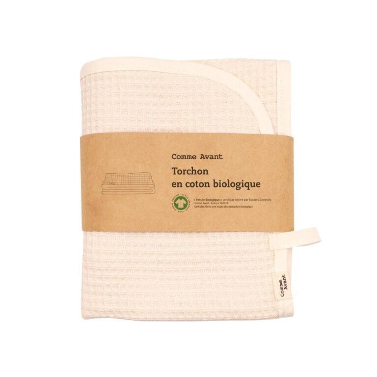 Comme Avant - Torchon de Cuisine en Coton Bio pour la Vaisselle - Absorbant et Résistant