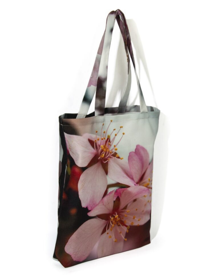 Maron Bouillie - Tote bag fleur Cerisier Maron Bouillie - sac made in France écologique