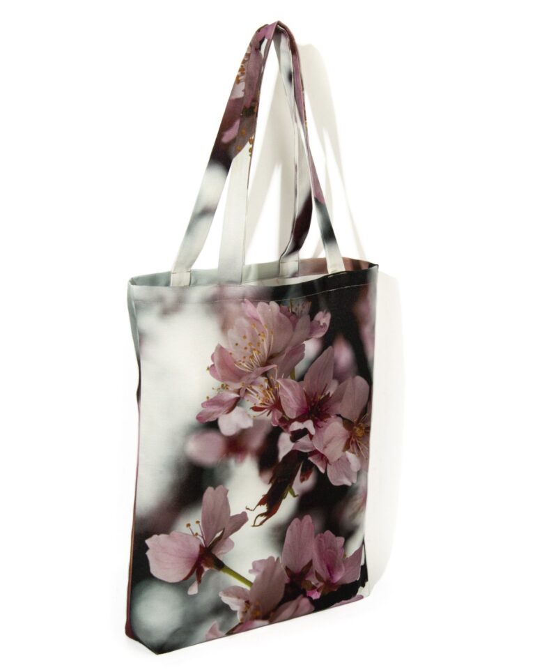 Maron Bouillie - Tote bag fleur Cerisier Maron Bouillie - sac made in France écologique