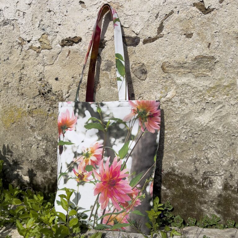 Maron Bouillie - Tote bag fleur Dahlia - Maron Bouillie made in France