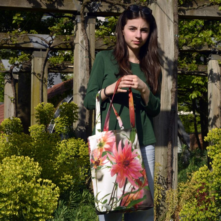 Maron Bouillie - Tote bag fleur Dahlia - Maron Bouillie made in France