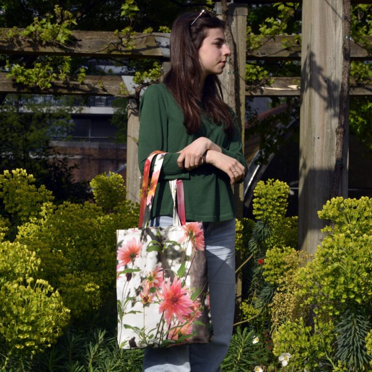 Maron Bouillie - Tote bag fleur Dahlia - Maron Bouillie made in France