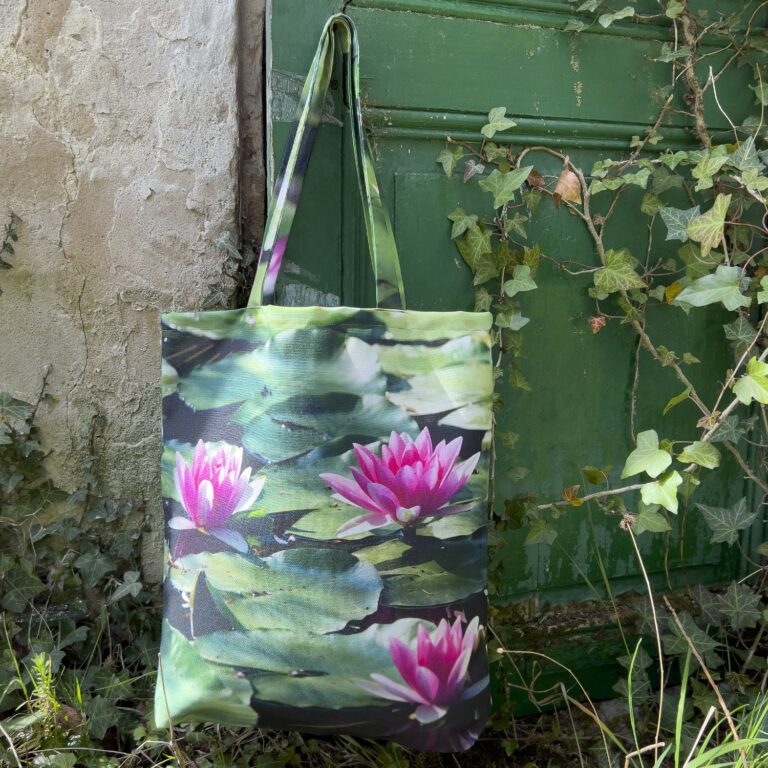 Maron Bouillie - Tote bag fleur Nénuphar Maron Bouillie made in France