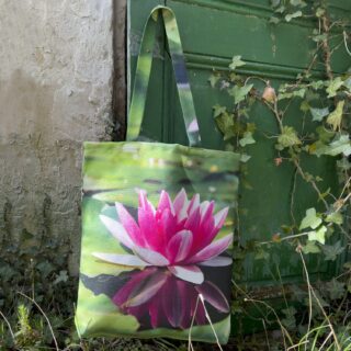 Maron Bouillie - Tote bag fleur Nénuphar Maron Bouillie made in France