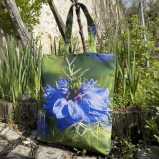 Maron Bouillie - Tote bag fleur Nigelle de Damas Maron Bouillie made in France