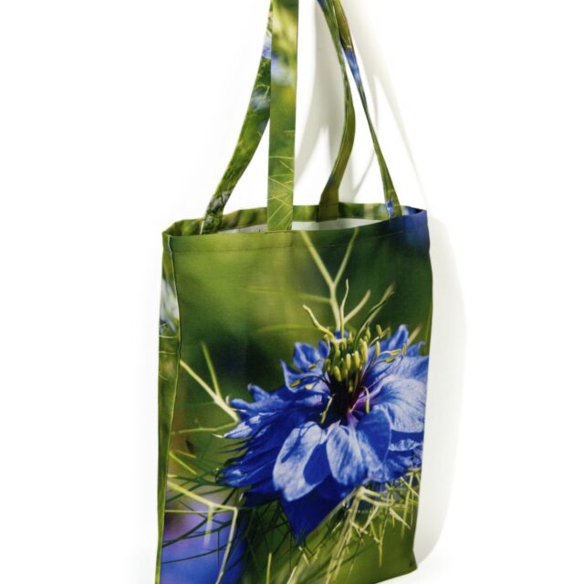 Maron Bouillie - Tote bag fleur Nigelle de Damas Maron Bouillie made in France