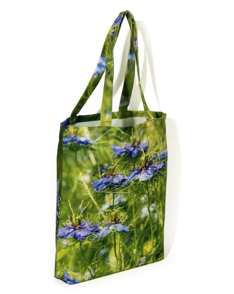 Maron Bouillie - Tote bag fleur Nigelle de Damas Maron Bouillie made in France