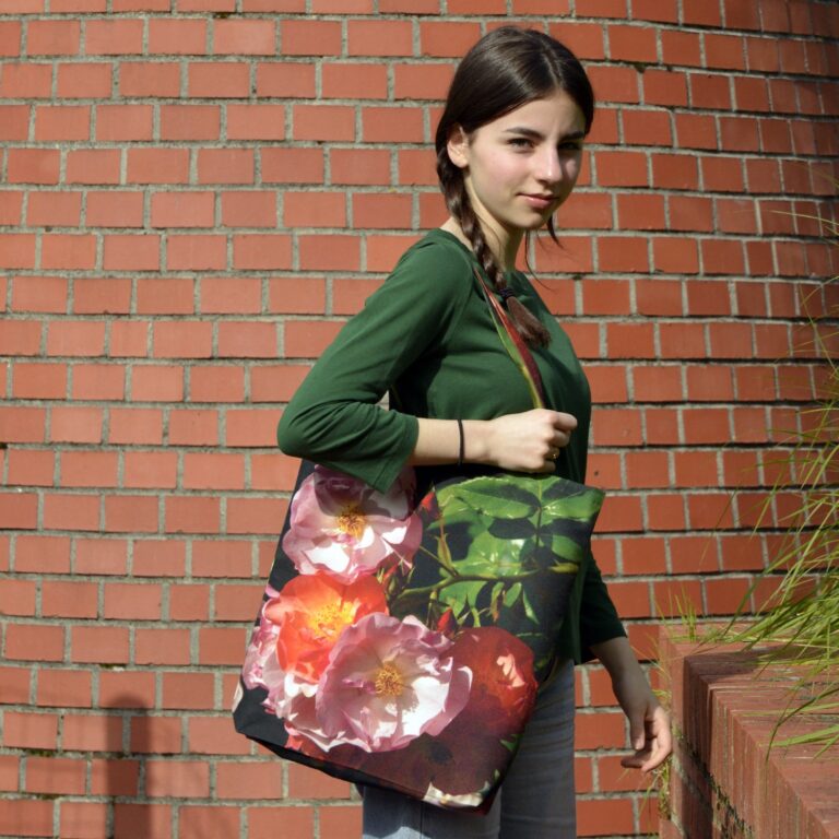 Maron Bouillie - Tote bag fleur Rose - Maron Bouillie - sac made in France écologique