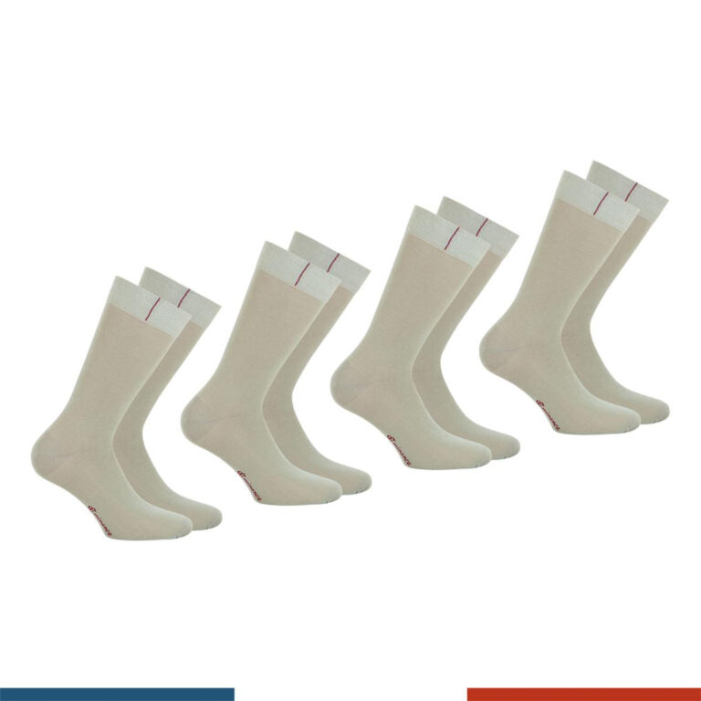 EMINENCE - Lot de 4 paires de chaussettes mi-hautes Fil d'Ecosse homme Fait en France Eminence