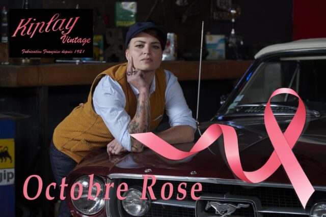 Kiplay Vintage - Veste "Rosalie" Edition Limitée Octobre Rose moleskine