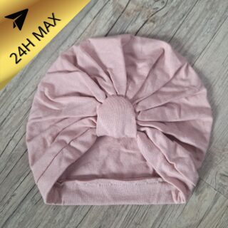 Turban 0.3 mois Simple en Jersey de coton Rose poudré Oeko-Tex – En Stock – Expédiés sous 24H par la marque La Fabrique À DeDeuh La Fabrique À DeDeuh - Turban 0.3 mois Simple en Jersey de coton Rose poudré Oeko-Tex – En Stock – Expédiés sous 24H