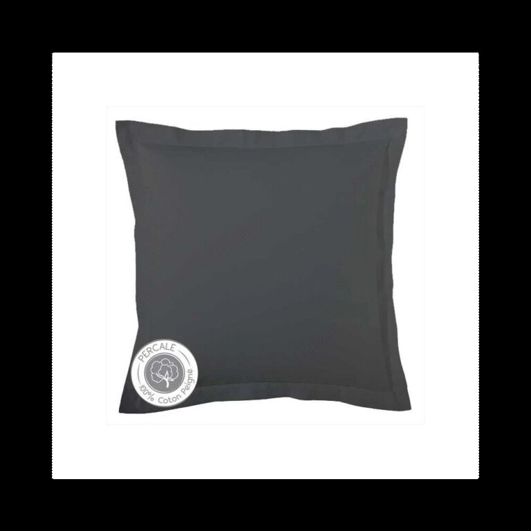 TRADILINGE - 2 taies d'oreiller percale anthracite Tradilinge - 65x65cm