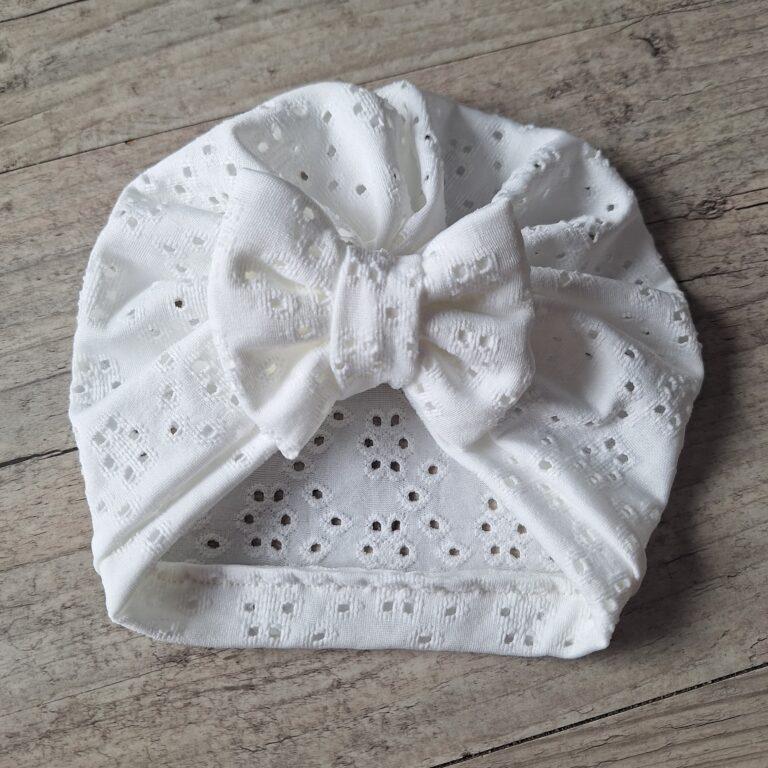 La Fabrique A DeDeuh - Turban Bébé – Jersey Ajouré Broderie Anglaise – Finition au Choix – Oeko-Tex – adulte