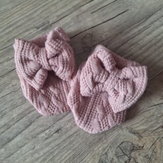 La Fabrique À DeDeuh - Moufles bébé noeud fille en tissu maille de coton façon tricot jacquard 10 couleurs