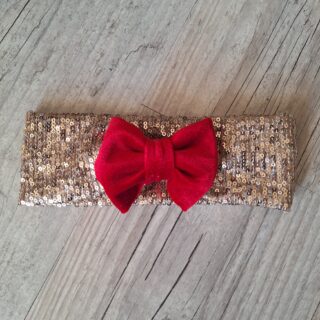 La Fabrique À DeDeuh - EDITION LIMITÉE Bandeau rouge, or, argent nœud, buns ou simple en velour ou à sequin extensible 5 couleurs