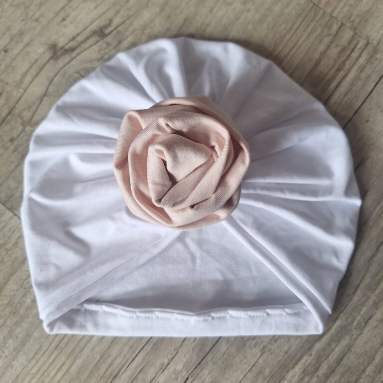 La Fabrique A DeDeuh - Turban Bébé Personnalisable – Édition Rose de Tissu – Jersey de Coton – Couleurs au Choix