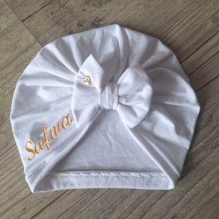 La Fabrique À DeDeuh - EDITION LIMITÉE : Turban Bébé Personnalisé – Édition Limitée Cœur Doré, Rose ou Rouge – 4 Finitions au Choix – Prénom Brodé – Jersey de Coton Oeko-Tex