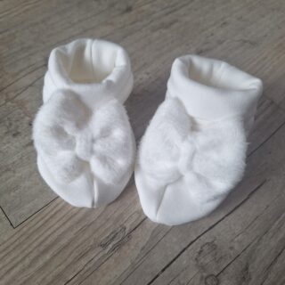 La Fabrique À DeDeuh - Chausson bébé noeud fille en Polaire alpine noeud fourrure – Oeko-Tex