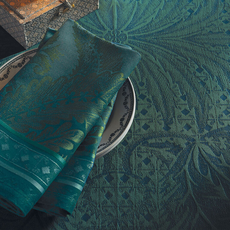 GARNIER THIEBAUT - 4 serviettes de table Isaphire émeraude Garnier Thiebaut