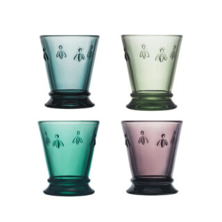 La Rochère - 4 verres à eau Abeille LA ROCHERE set de 4 coloris assortis