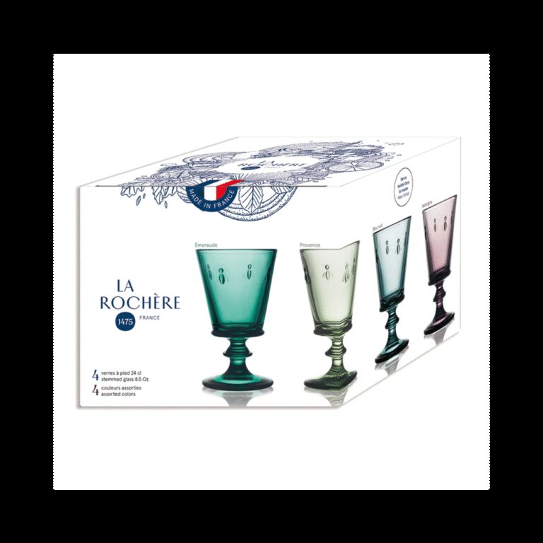 LA ROCHERE - 4 verres à vin Abeille LA ROCHERE set de 4 coloris assortis