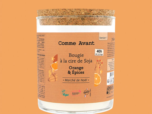 53807861596483 Comme Avant - Bougie Parfumée d'Intérieur Écologique - Senteur Noël - Orange & Épices - 100% Cire de Soja - Végétale et Naturelle - Fabriquée en France
