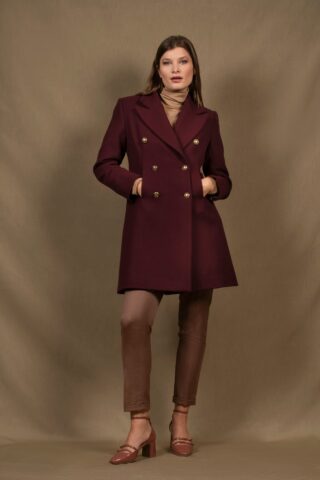 My tailor is Joh - Manteau 3/4 Femme Croisé en Laine Bordeaux – Soeur