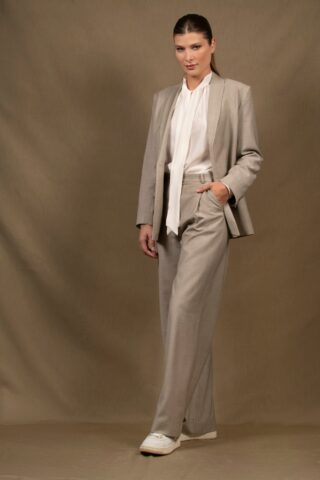 My tailor is Joh - Tailleur Veste Pantalon Large Femme Laine Gris Clair  – Illusion