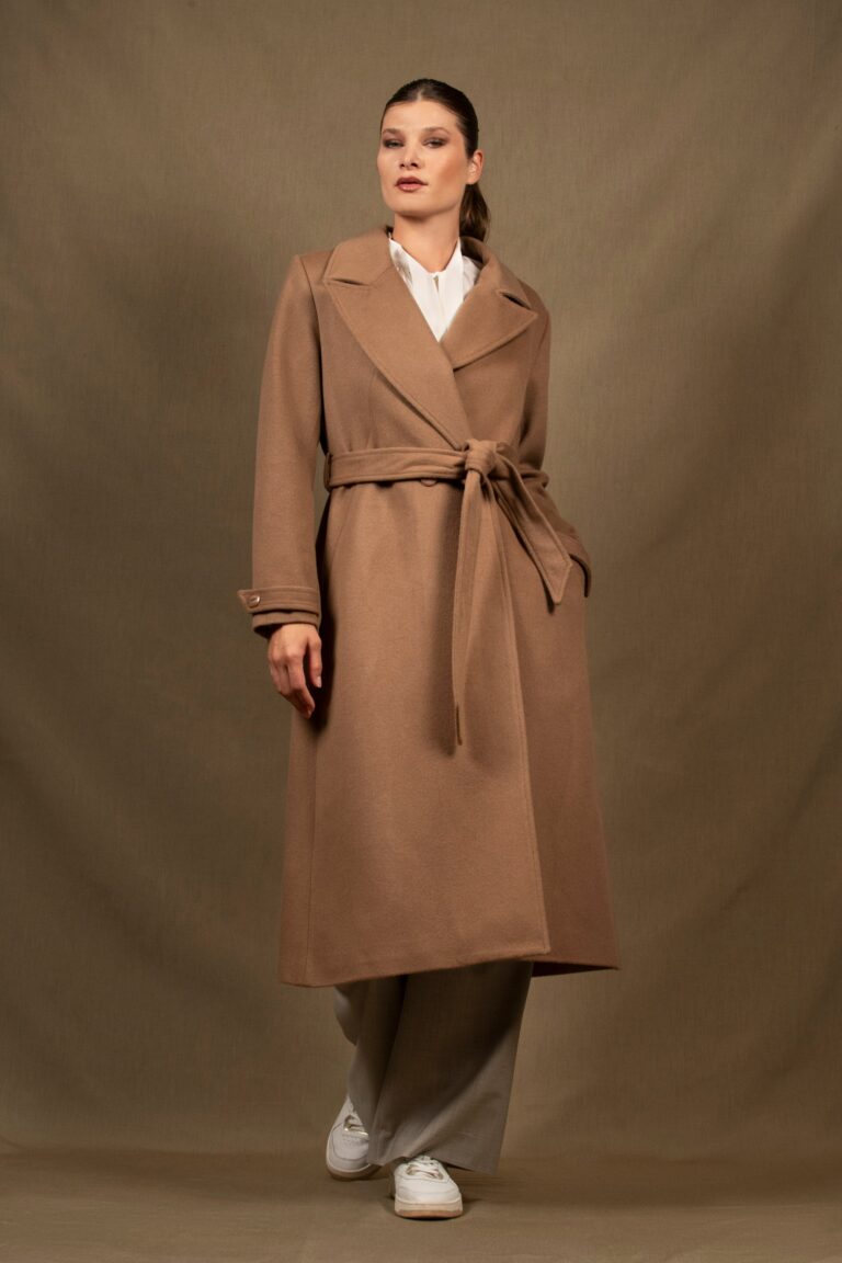 My tailor is Joh - Manteau Femme Long Laine et Cachemire Taupe - Palace