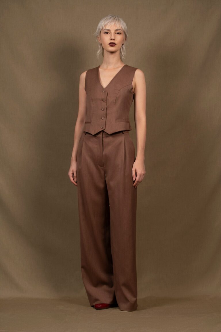 My tailor is Joh - Pantalon Tailleur Femme Large Tomette en Laine – Illusion