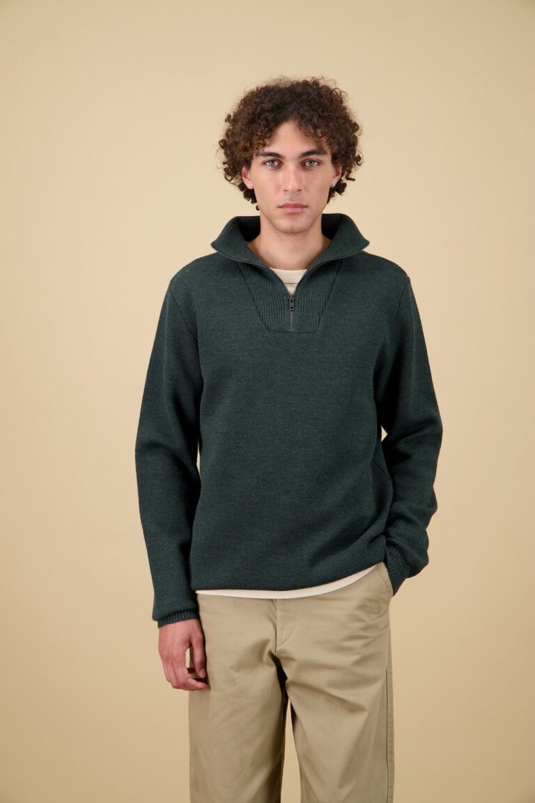 Nitto Knitwear - Pull Youri Camionneur - Vert Forêt