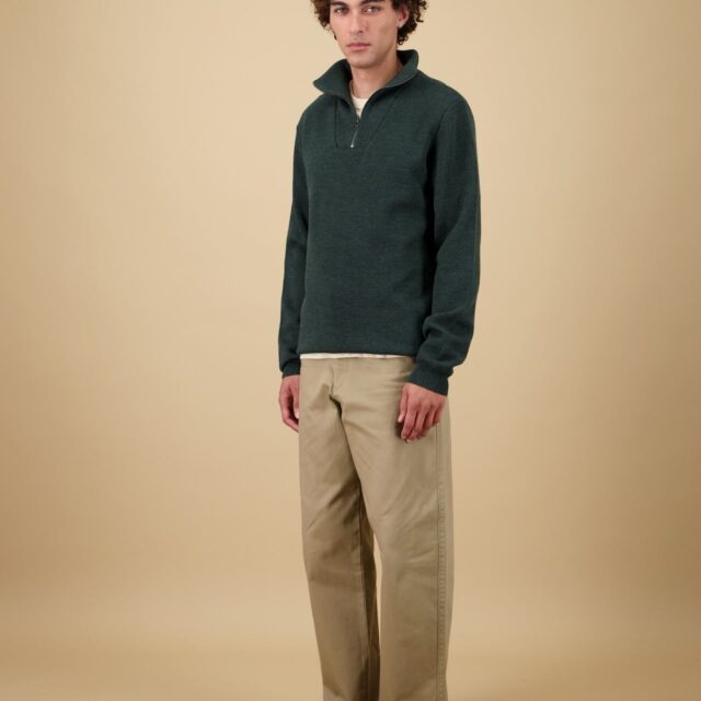 Nitto Knitwear - Pull Youri Camionneur - Vert Forêt