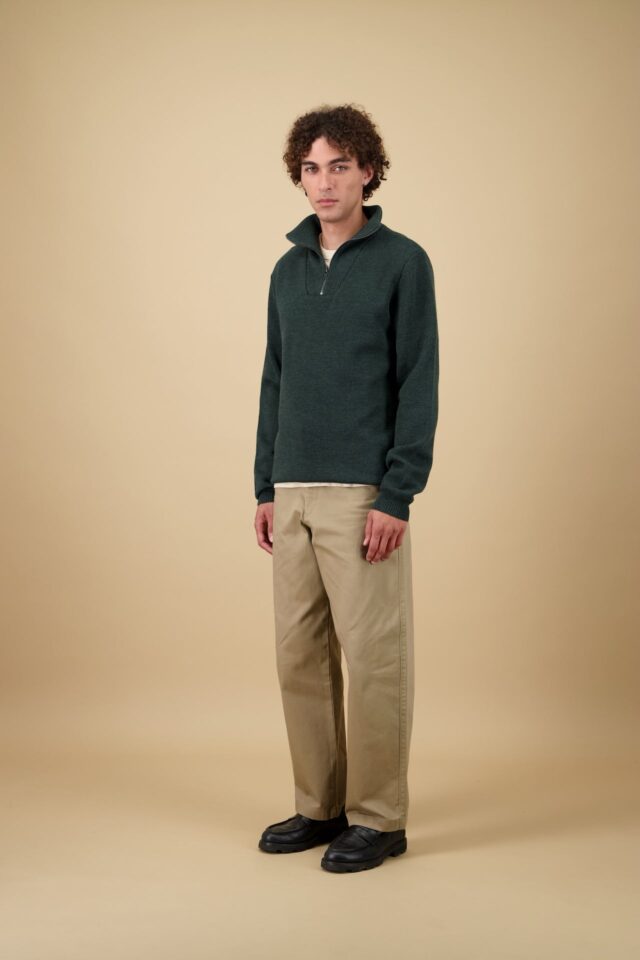 Nitto Knitwear - Pull Youri Camionneur - Vert Forêt