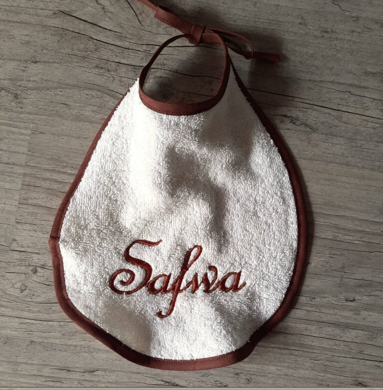 La Fabrique A DeDeuh - Bavoir Bébé Personnalisé à Nouer – Éponge Oeko-Tex – Couleurs et Broderie au Choix