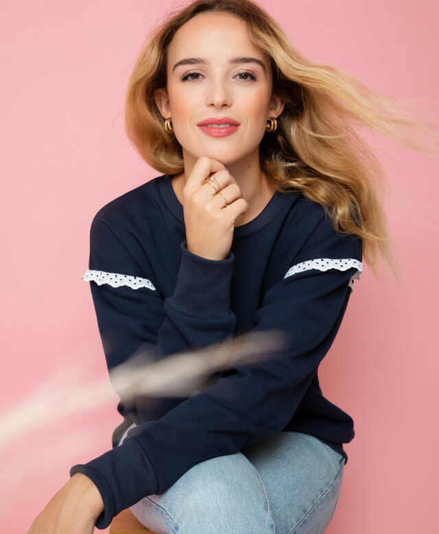 April et C - Sweat Camélia - Marine