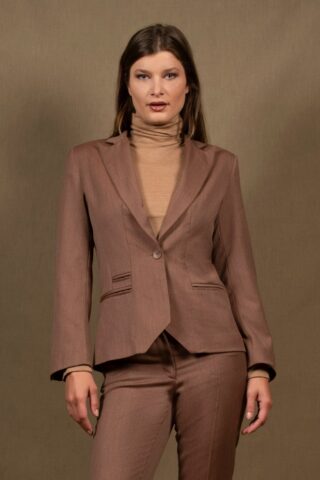 Veste Tailleur Femme Cintrée en Laine Tomette – Conception par la marque My tailor is Joh My tailor is Joh - Veste Tailleur Femme Cintrée en Laine Tomette – Conception