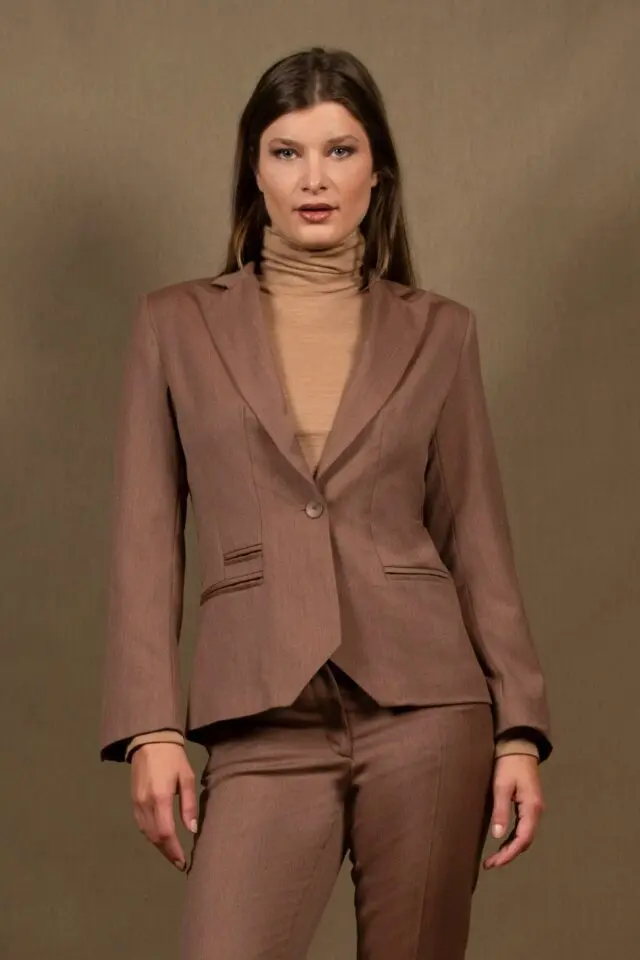 My tailor is Joh - Veste Tailleur Femme Cintrée en Laine Tomette – Conception