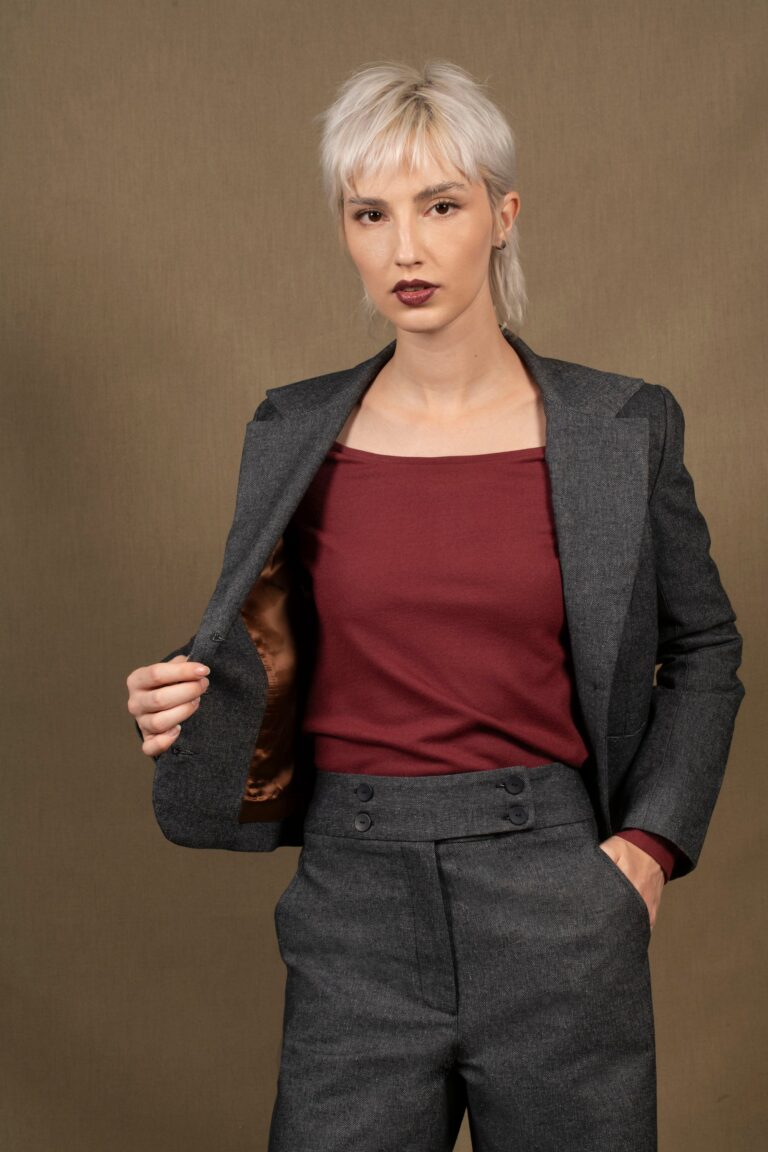 My tailor is Joh - Veste Tailleur Femme Courte Bleu Jean - Certitude