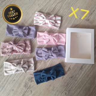 La Fabrique À DeDeuh - LOT: 7 Bandeaux NOEUD, couleurs au choix en jersey extensible, Quantité limitée. Un bandeau pour chaques jours de la semaine.