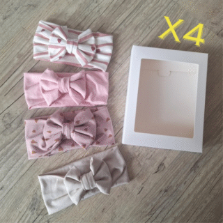 La Fabrique À DeDeuh - LOT: 4 Bandeaux NOEUD, couleurs au choix en jersey extensible, Quantité limitée