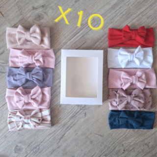 La Fabrique À DeDeuh - LOT: 10 Bandeaux NOEUD, couleurs au choix en jersey extensible, Quantité limitée