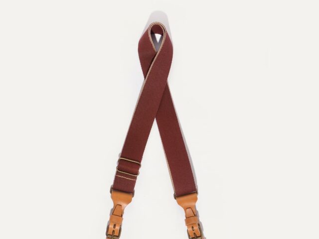 bandouliere stripe rouge cardinal Bleu De Chauffe - Bandoulière STRIPE Musette - Rouge Cardinal