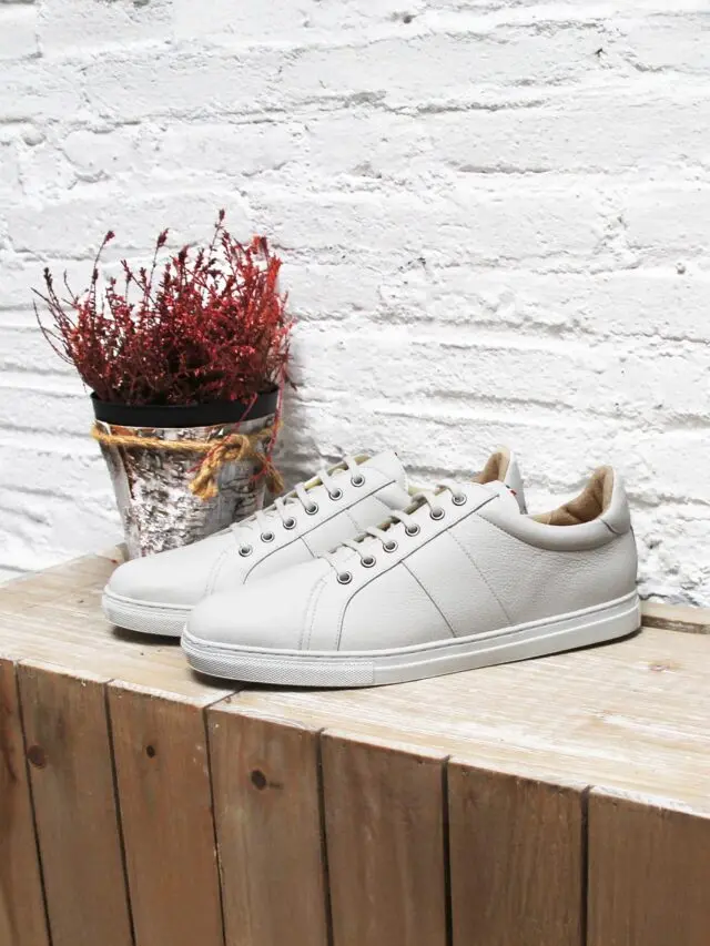 JULES & JENN - Baskets Made in France grainé blanc