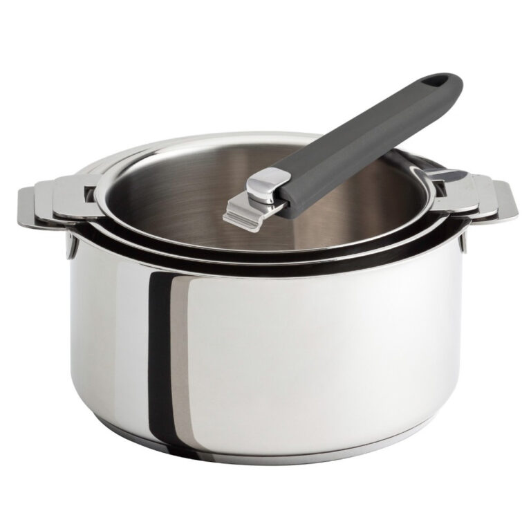 CRISTEL - Batterie CRISTEL Mutine Evolution 3 casseroles + 1 poignée amovible - 6 coloris