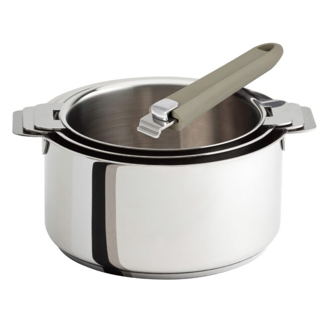 CRISTEL - Batterie CRISTEL Mutine Evolution 3 casseroles + 1 poignée amovible - 6 coloris